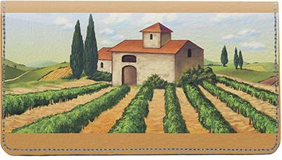 Dream Vineyard Leather Checkbook Cover