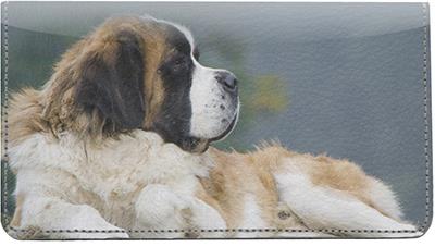 Saint Bernards Leather Checkbook Cover