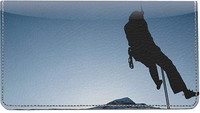 Mountain Climbing Leather Checkbook Cover