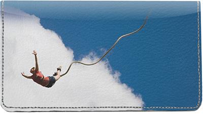 Bungee Jumping Leather Checkbook Cover