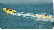 Speed Boats Leather Checkbook Cover
