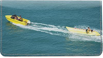 Speed Boats Leather Checkbook Cover