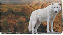Arctic Wolves Leather Checkbook Cover