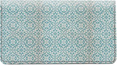 Grunge Flowers Leather Checkbook Cover