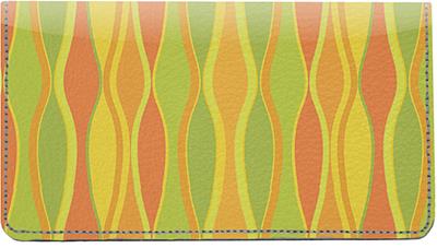 Retro Waves Leather Checkbook Cover