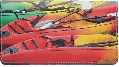Kayaking Leather Checkbook Cover