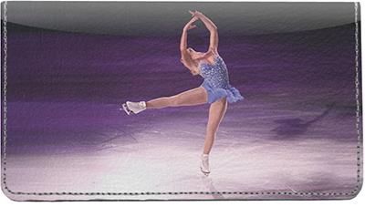 Figure Skating Leather Checkbook Cover