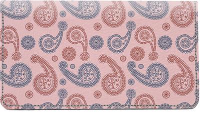 Ethnic Paisley Leather Checkbook Cover