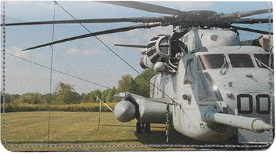 Military Hellicopters Leather Checkbook Cover