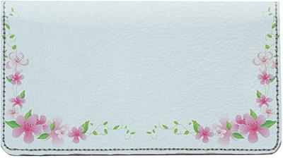 Floral Pastels Leather Checkbook Cover