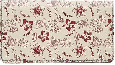 Vintage Flowers Leather Checkbook Cover