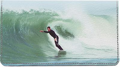 Surfing Leather Checkbook Cover