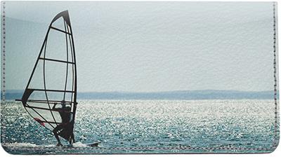 Windsurfing Leather Checkbook Cover