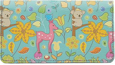 Animal Gardens Leather Checkbook Cover