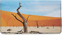 Desert Trees Leather Checkbook Cover