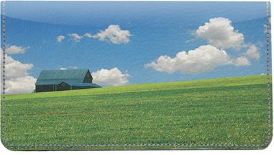 Farmhouses Leather Checkbook Cover