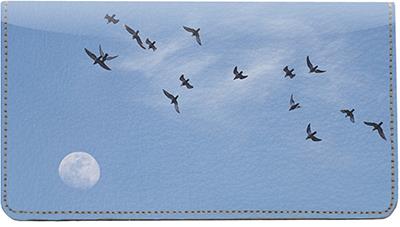 Free As A Bird Leather Checkbook Cover