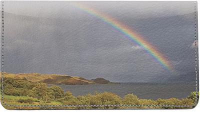 Rainbows Leather Checkbook Cover