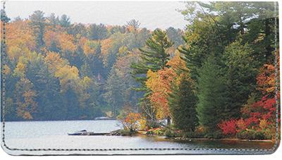 Autumn Beauty Leather Checkbook Cover
