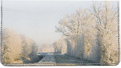 Winter Roads Leather Checkbook Cover