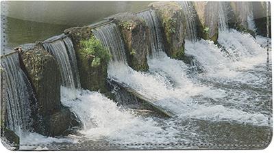 River Dams Leather Checkbook Cover