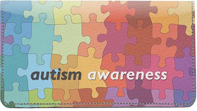 Autism Awareness Leather Checkbook Cover