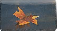 Autumn Leaf Leather Checkbook Cover