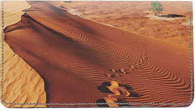 Footprints In The Sand Leather Checkbook Cover