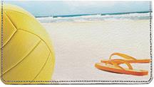 Beach Volleyball Leather Checkbook Cover