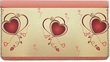 Bold Hearts Leather Checkbook Cover