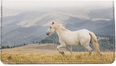 Running Free Leather Checkbook Cover