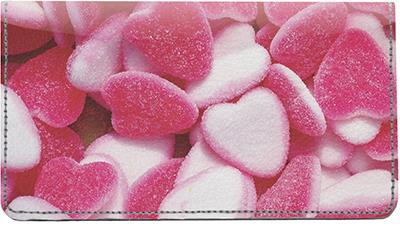 Candy Hearts Leather Checkbook Cover