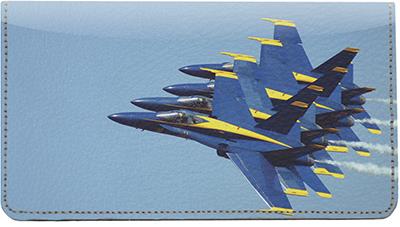 Blue Angels Leather Checkbook Cover