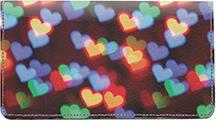Bokeh Hearts Leather Checkbook Cover
