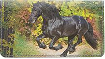 Friesian Stallions Leather Checkbook Cover