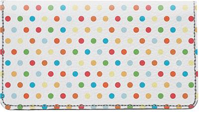 Rainbow Dots Leather Checkbook Cover