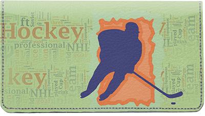 Life Is Hockey Leather Checkbook Cover