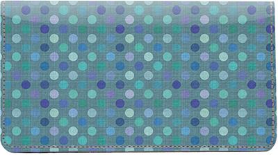 Fabric Dots Leather Checkbook Cover