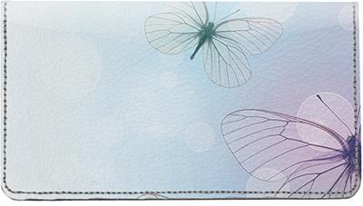 Bokeh Butterflies Leather Checkbook Cover