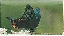 Black Swallowtails Leather Checkbook Cover