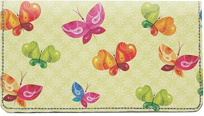 Modern Butterflies Leather Checkbook Cover
