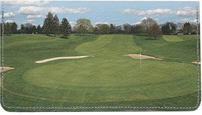Golf Courses Leather Checkbook Cover