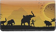 African Hunters Leather Checkbook Cover