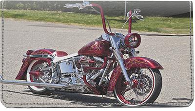 Custom Motorcycles Leather Checkbook Cover