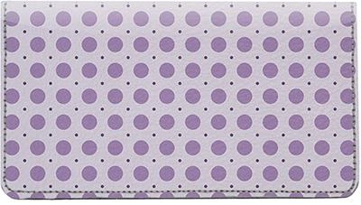 Purple Polka Dots Leather Checkbook Cover