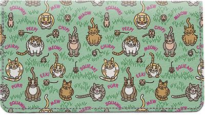 Meow Leather Checkbook Cover