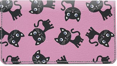 Girly Cats Leather Checkbook Cover
