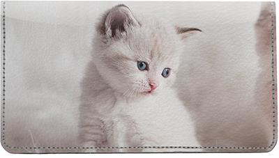 Persian Kittens Leather Checkbook Cover