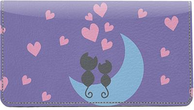 Kitties In Love Leather Checkbook Cover