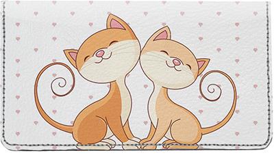 Kitty Lovers Leather Checkbook Cover